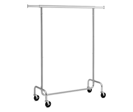 Mobilni stalak za odjeću s kotačima, Songmics, podesiv, metalni, srebrni, max 130 kg, 110x55x160 cm