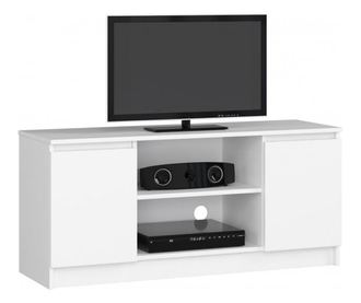 Comoda pentru TV, placa laminata, 6 rafturi, alb, 120x40x55 cm