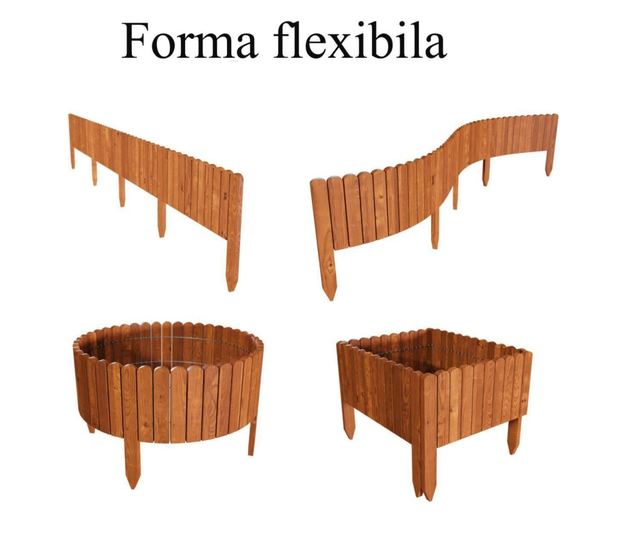 Gard de gradina decorativ din lemn, maro, 200x30 cm