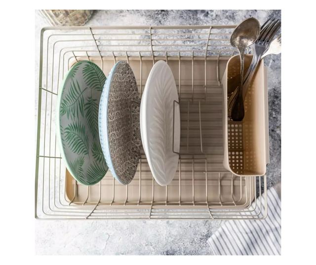 Uscător de vase Kinghoff KH 1838, Suporturi pentru ustensile, Bej