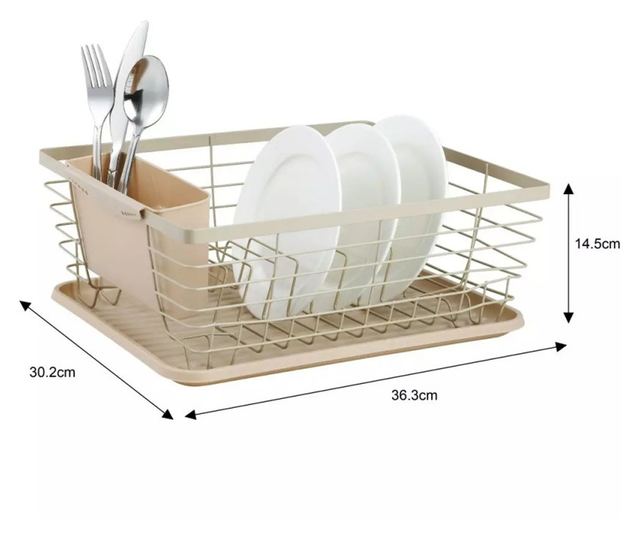 Uscător de vase Kinghoff KH 1838, Suporturi pentru ustensile, Bej