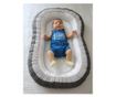 Babynest cu 2 fete BabyJem luxus szülők között (Culoare: Bleu)