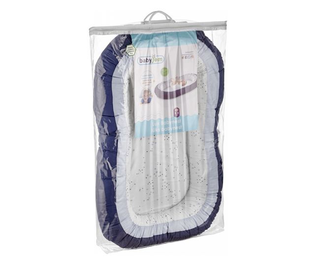 Babynest cu 2 fete BabyJem luxus szülők között (Culoare: Bleu)