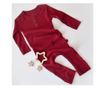Hosszú ujjú jumpsuit és hosszú nadrág organikus és modális pamutból - BabyCosy Red (méret: 3-6 hónap)