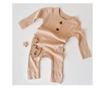 Hosszú ujjú jumpsuit és hosszú nadrág organikus és modális pamutból - BabyCosy lazac (méret: 3-6 hónap)