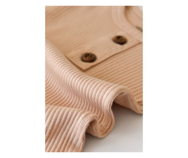 Hosszú ujjú jumpsuit és hosszú nadrág organikus és modális pamutból - BabyCosy lazac (méret: 3-6 hónap)