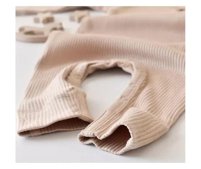 Hosszú ujjú jumpsuit és hosszú nadrág organikus és modális pamutból - Blush BabyCosy (méret: 3-6 hónap)
