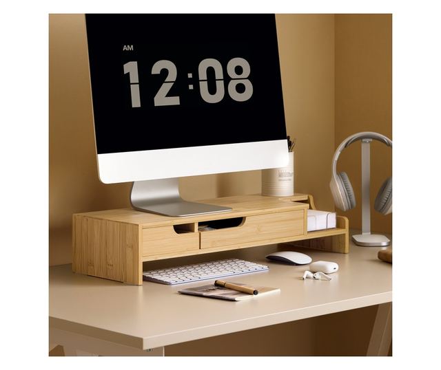 SoBuy monitor jabuka, monitor s podnožjem i fiokom, podrška za ecran pc BBF12-N
