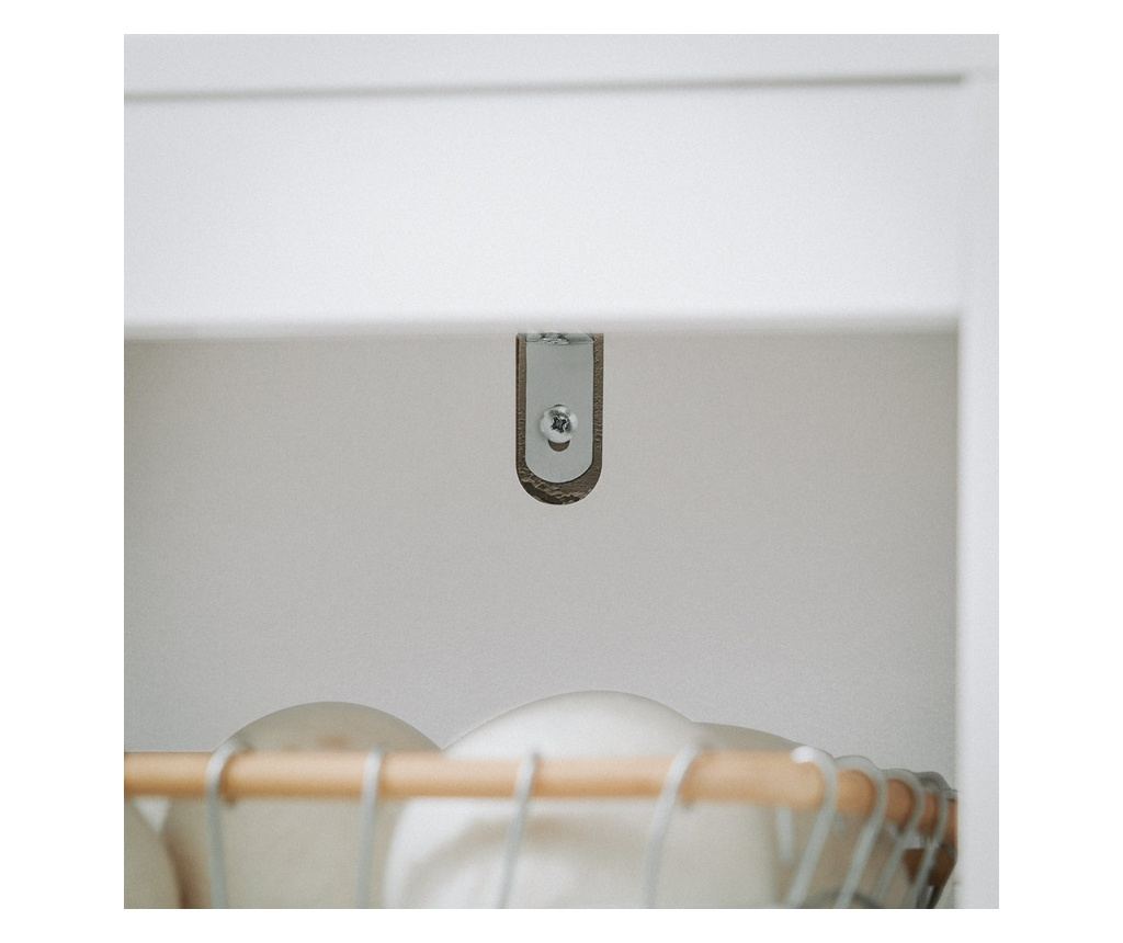 SoBuy omara za perilo, Kopalniška omarica s košem za perilo, kopalniško pohištvo BZR122-W - 5