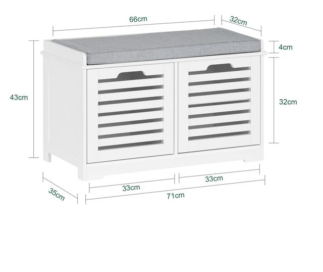 Klupa za cipele s 2 vrata FSR23-II-W