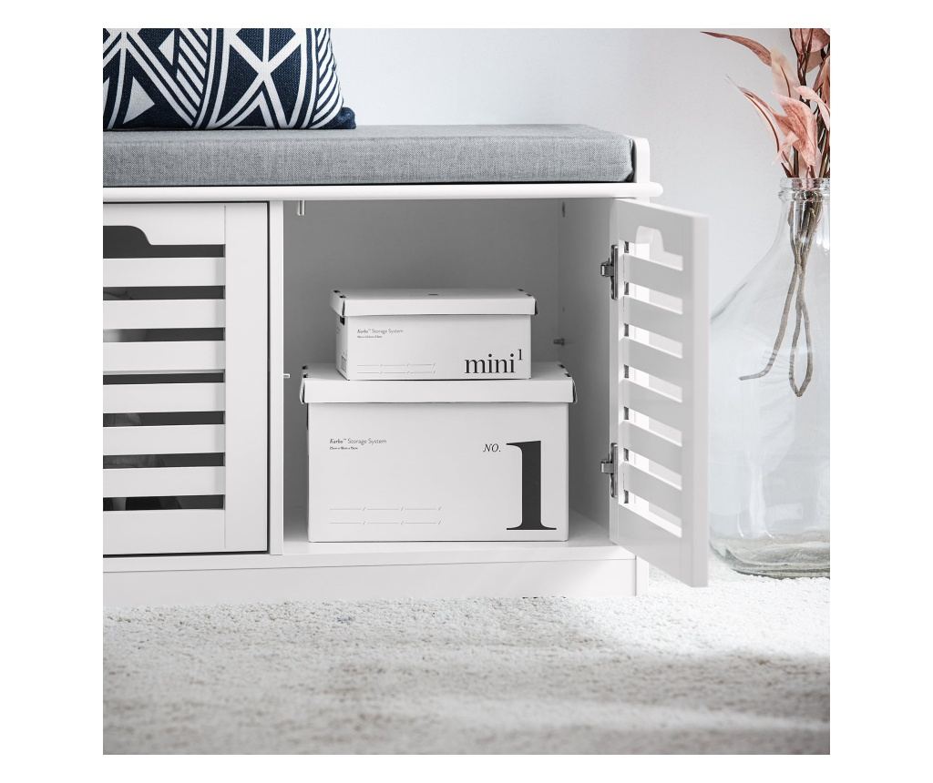 SoBuy stojalo za čevlje, klop za čevlje, omara za čevlje s klopjo FSR23-II-W - 6