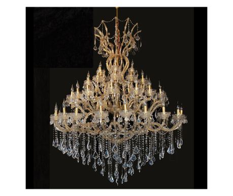Candelabru metal auriu sticla transparenta 170x200/270 cm