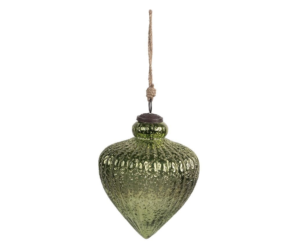 4 darabos karácsonyfa üvegdísz készlet, zöld, 12x16 cm - 2