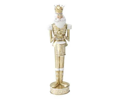 Orašar figura zlatno bijela metal 10x9x38 cm