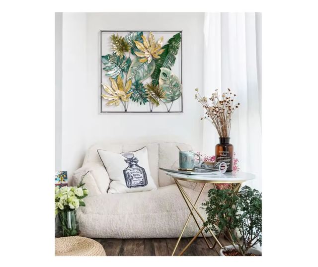 Decoratiune de perete, metalica, Bali, 102x102cm, Multicolor