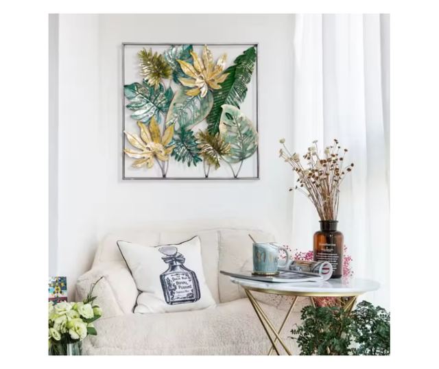 Decoratiune de perete, metalica, Bali, 102x102cm, Multicolor
