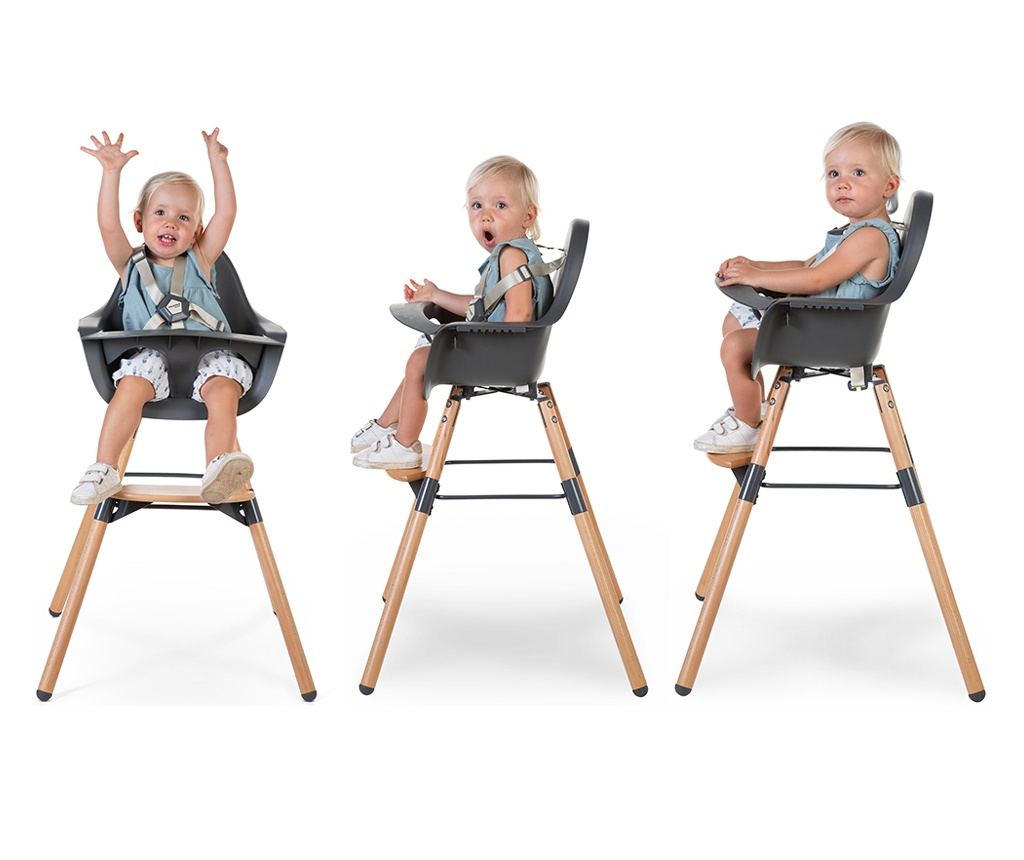 Scaun de masa reglabil in inaltime Childhome Evolu 2 Natural/Antracit - 5