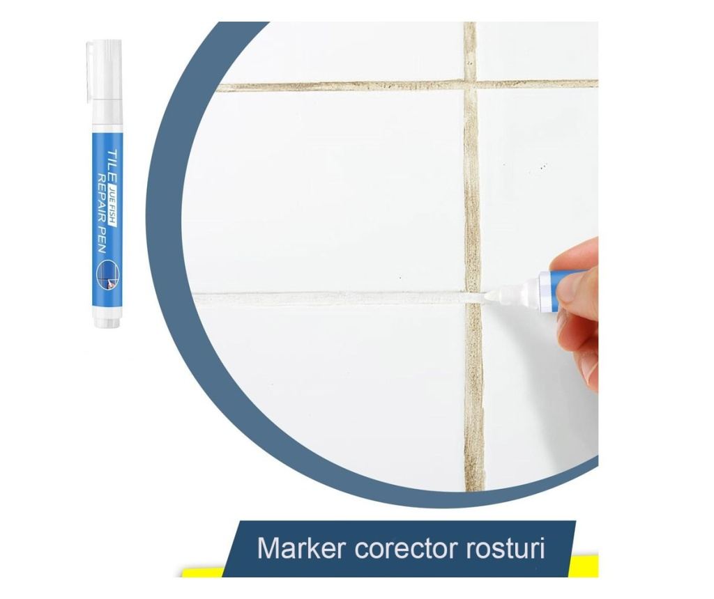 Set 3x Marker Corector MRG M1110, pentru Rosturi Faianta si Gresie, Permanent, Uscare Rapida, Antimucegai, Alb - 4