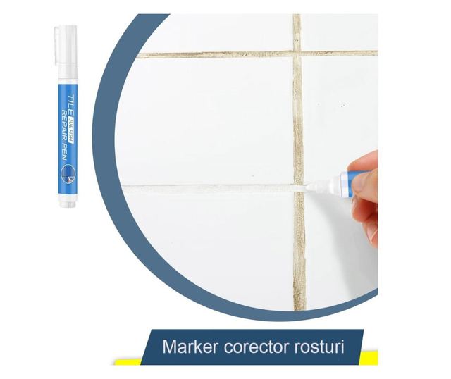 Set 3x Marker Corector MRG M1110, pentru Rosturi Faianta si Gresie, Permanent, Uscare Rapida, Antimucegai, Alb