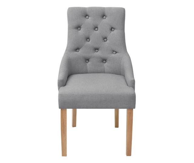 Vrtljivi jedilni stoli, komplet 4, svetlo sivi, blago