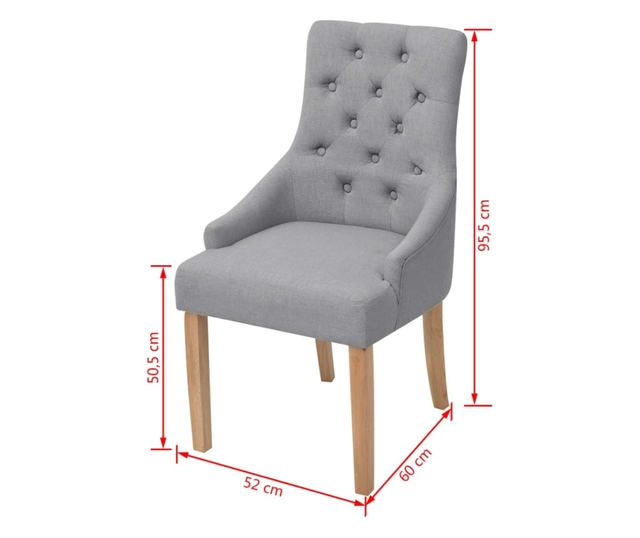 Vrtljivi jedilni stoli, komplet 4, svetlo sivi, blago