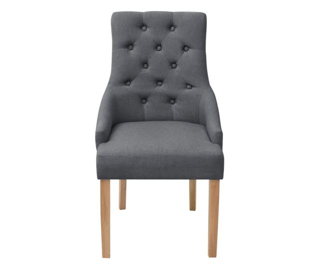 Vrtljivi jedilni stoli, komplet 4, temno sivi, blago