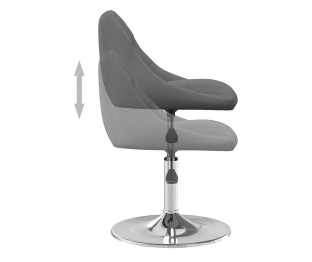 Vrtljivi jedilni stoli, 4 kosi, temno siva, žamet