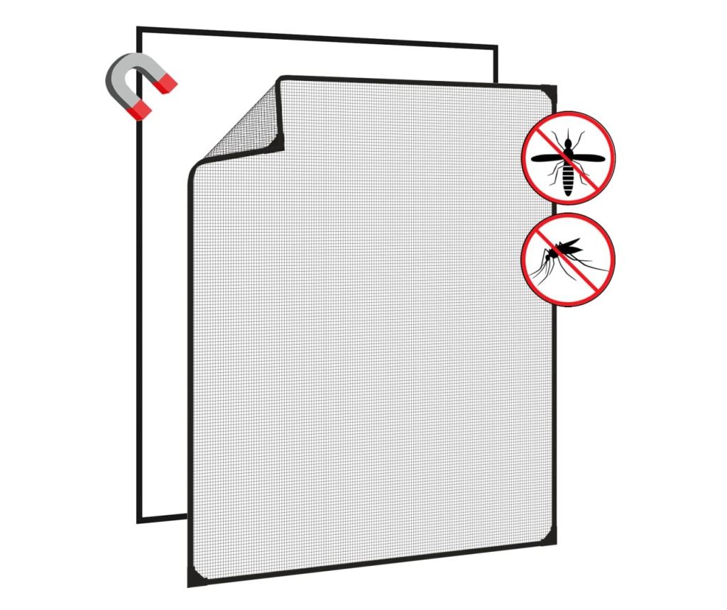 Магнитна мрежа против насекоми за прозорци, антрацит, 100x120 см - 4