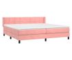 Боксспринг легло с матрак, розово, 200x200 см, кадифе thumbnail 3