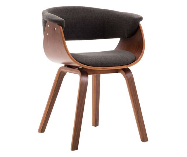 Jedilni stoli, 2 kosa, sivi, upognjen les in tkanina