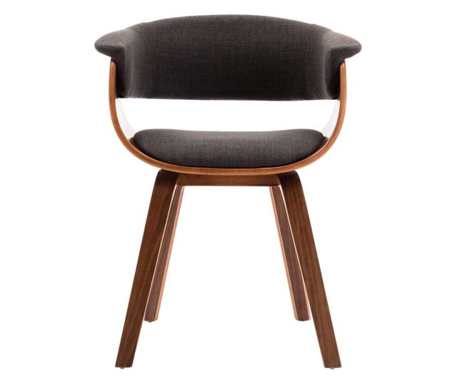 Jedilni stoli, 2 kosa, sivi, upognjen les in tkanina