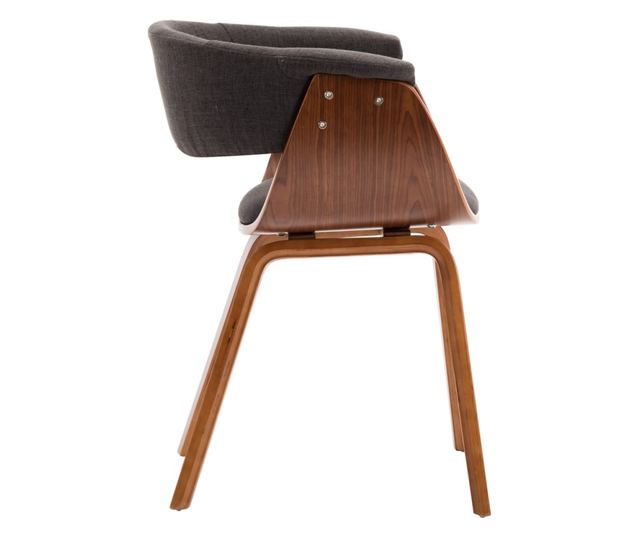 Jedilni stoli, 2 kosa, sivi, upognjen les in tkanina