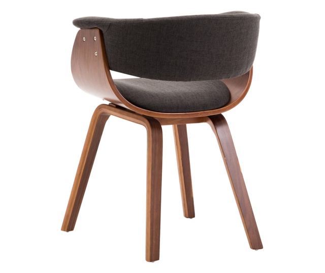 Jedilni stoli, 2 kosa, sivi, upognjen les in tkanina