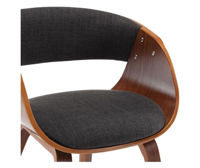 Kuhinjski stol, siv, upognjen les in tkanina