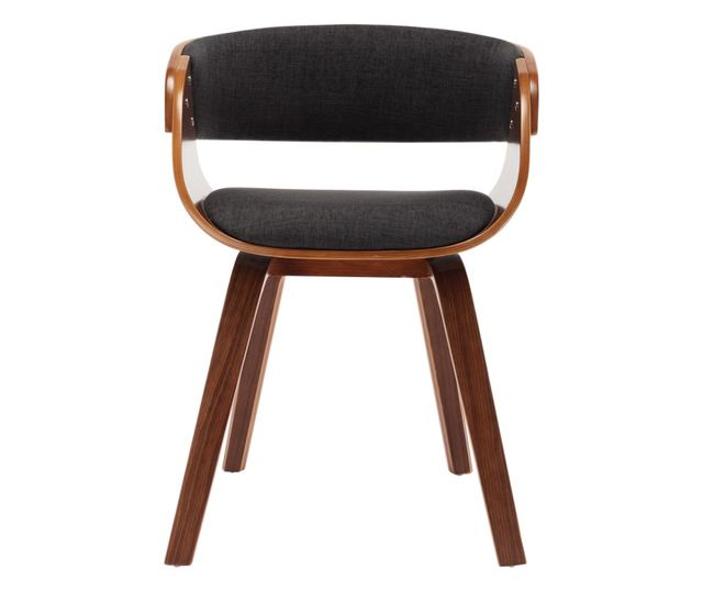 Kuhinjski stol, siv, upognjen les in tkanina