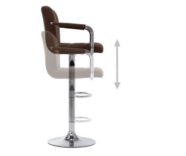 Barski stoli, 2 kosa, rjavi, tekstil