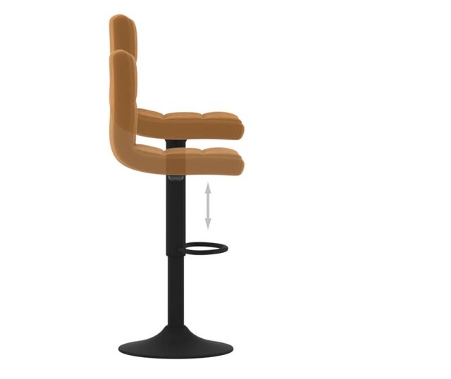 Barski stoli, 2 kosa, rjavi, žamet