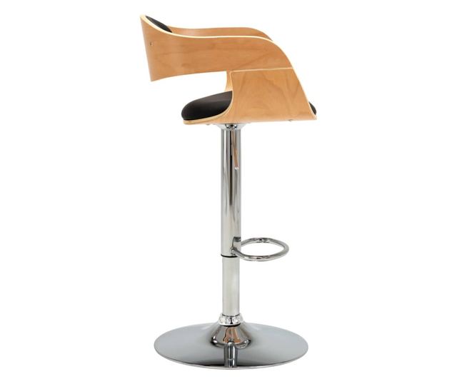 Barski stoli, 2 kosa, črni, upognjen les in umetno usnje