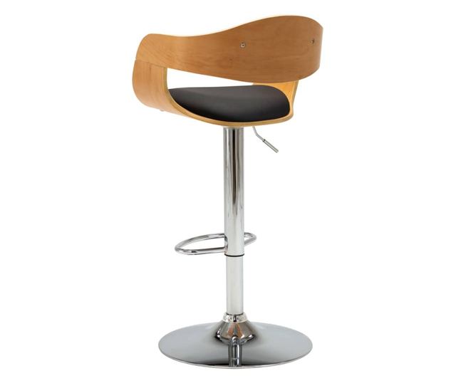 Barski stoli, 2 kosa, črni, upognjen les in umetno usnje