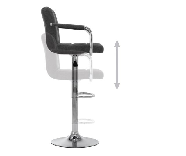 Barski stol, temno siv, blago