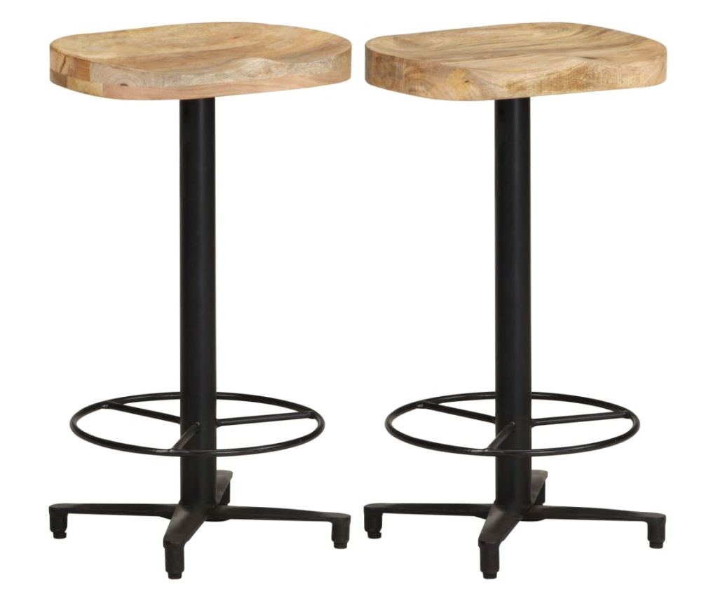 Barski stoli, 2 kosa, 66 cm, masiven mangov les - 2