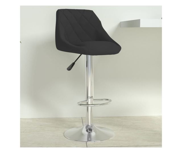 Barski stol, črn, žamet