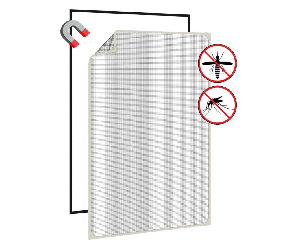 Магнитна мрежа против насекоми за прозорци, бяла, 80x120 см - 4