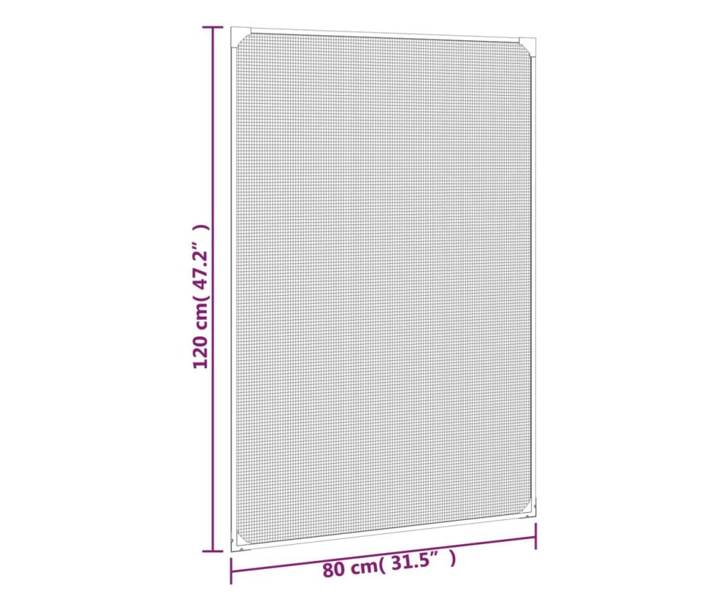 Магнитна мрежа против насекоми за прозорци, бяла, 80x120 см - 8