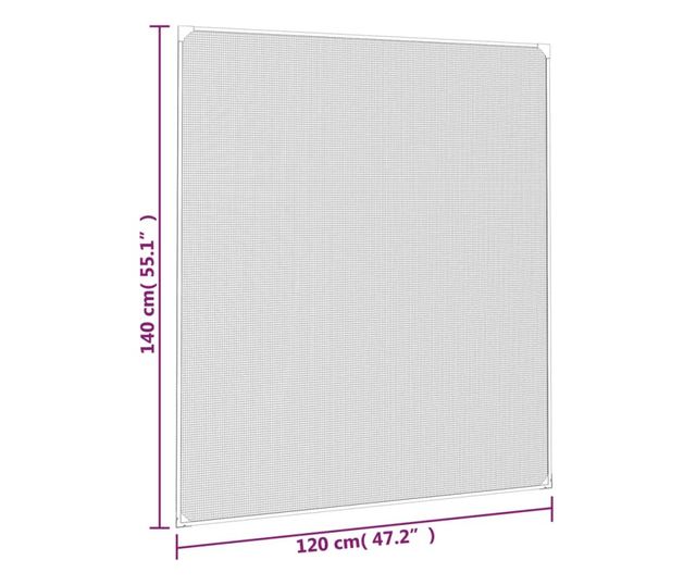 Магнитна мрежа против насекоми за прозорци, антрацит, 120x140 см