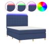 Пружинен спален комплект с матрак и LED, син, 140x200 см, текстил thumbnail 2