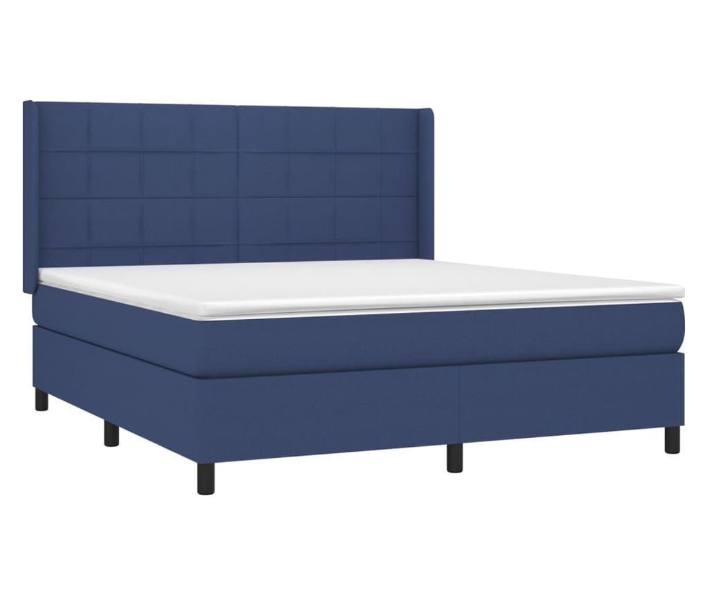 Kontinentálna posteľ s matracom, modrá, 160x200cm, látkový materiál - 3