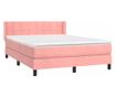 Боксспринг легло с матрак, розово, 140x190 см, кадифе thumbnail 3