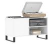 Record Cabinet, White, 85x38x48 cm, Manufactured Wood