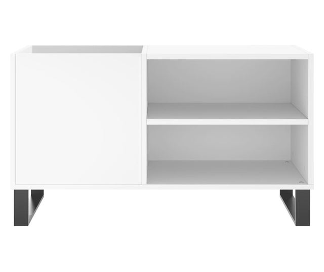 Record Cabinet, White, 85x38x48 cm, Manufactured Wood